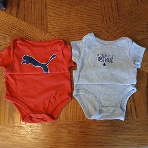 Puma Red Baby One Piece And Carters One Piece Size 9 Months